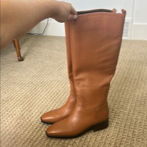 Women's Calvin Klein Tan Leather Knee-High Boots